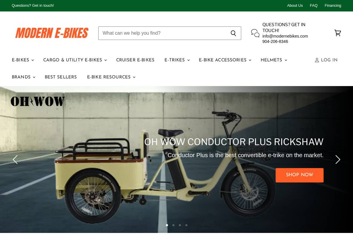 modernebikes.com homepage screenshot