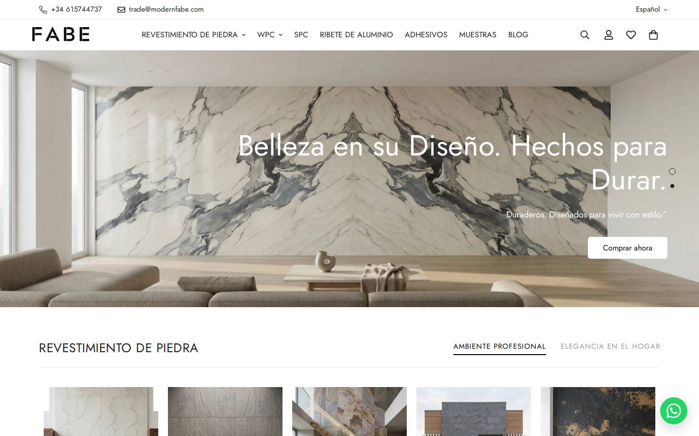 modernfabe.com homepage screenshot