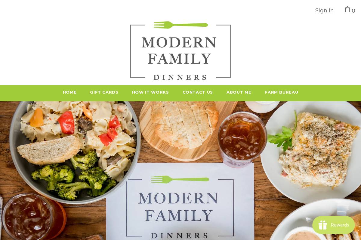 modernfamilydinners.com homepage screenshot
