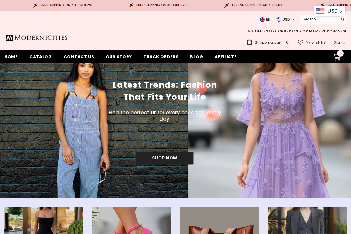 Modernicities homepage screenshot