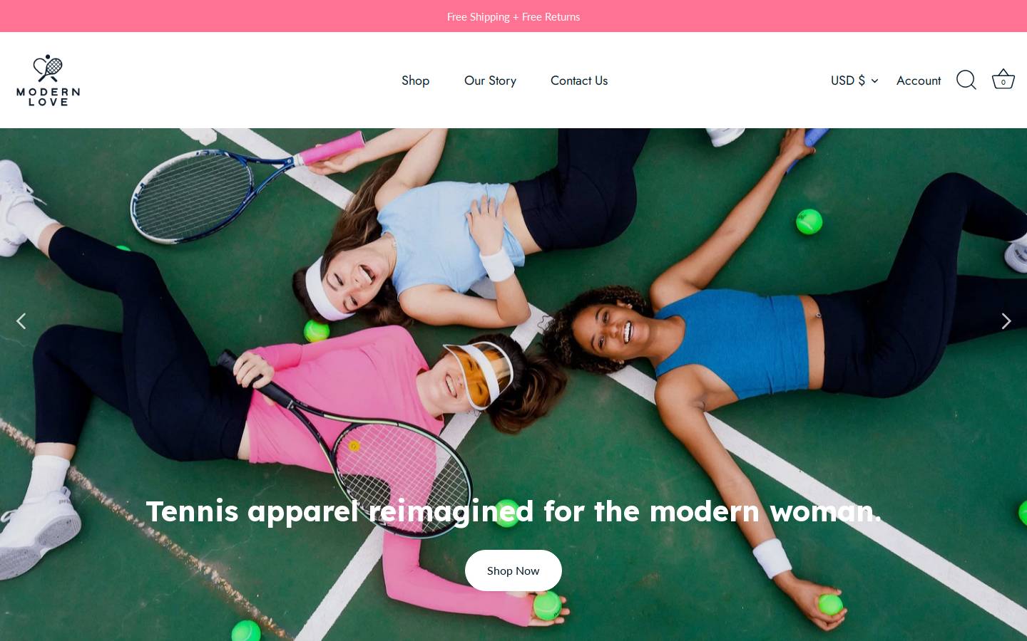 modernlovetennis.com homepage screenshot