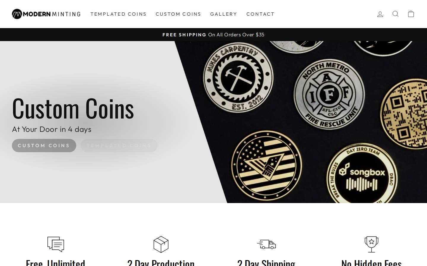 modernminting.com homepage screenshot