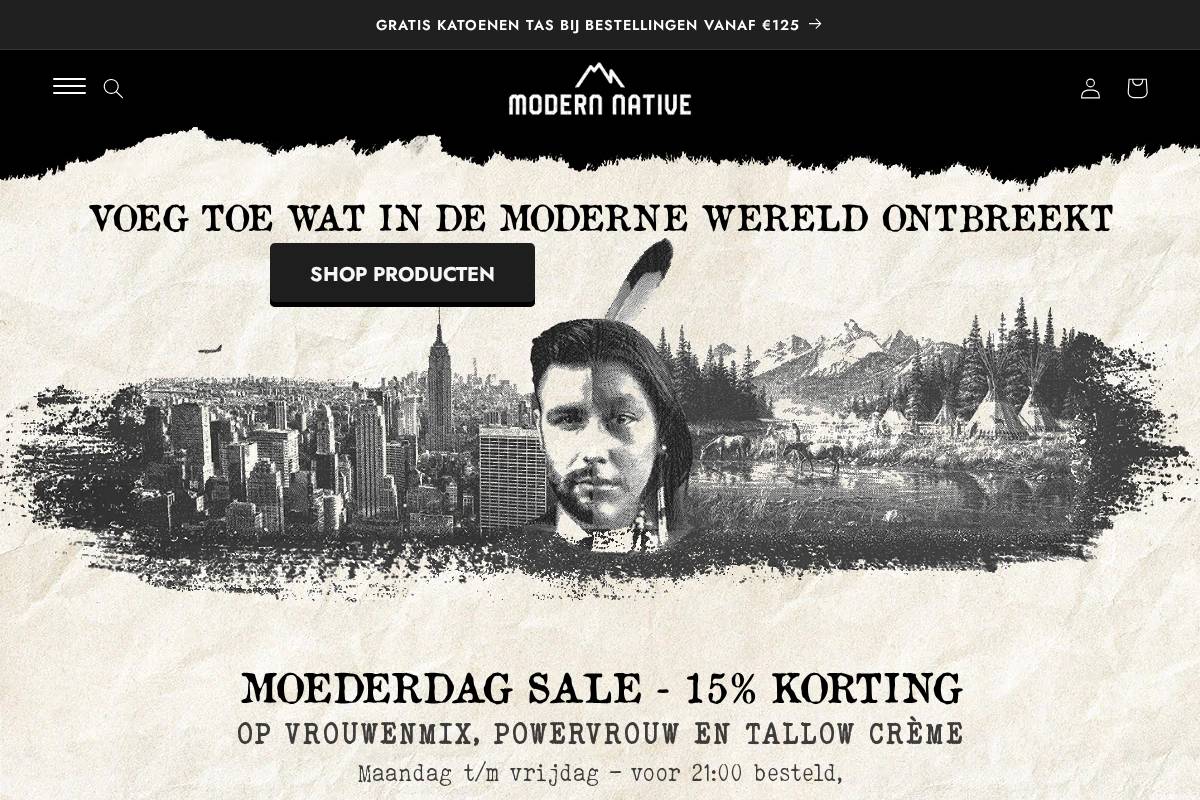 Modern Native homepage screenshot