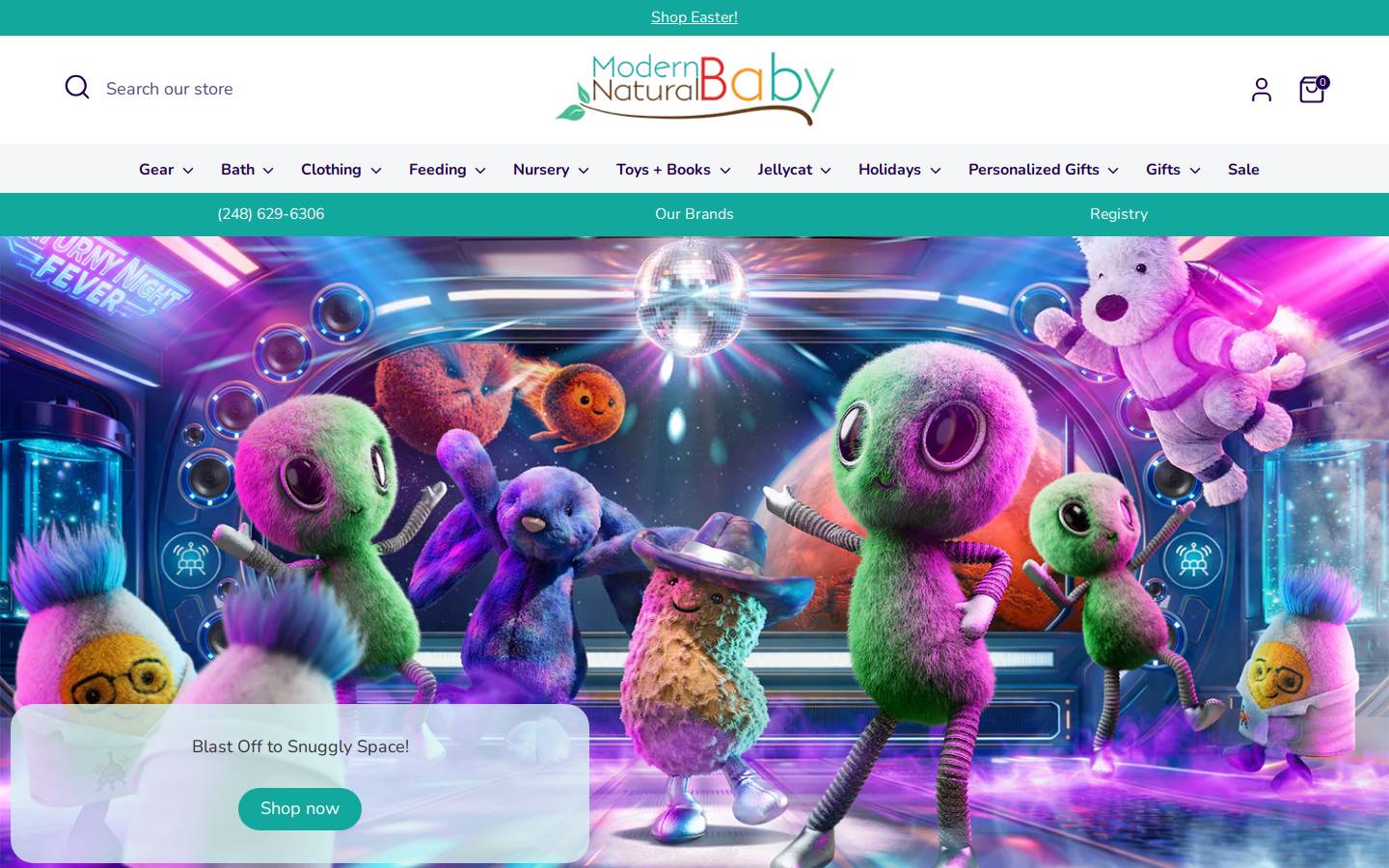 modernnaturalbaby.com homepage screenshot