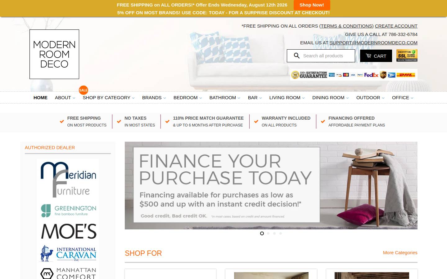 modernroomdeco.com homepage screenshot