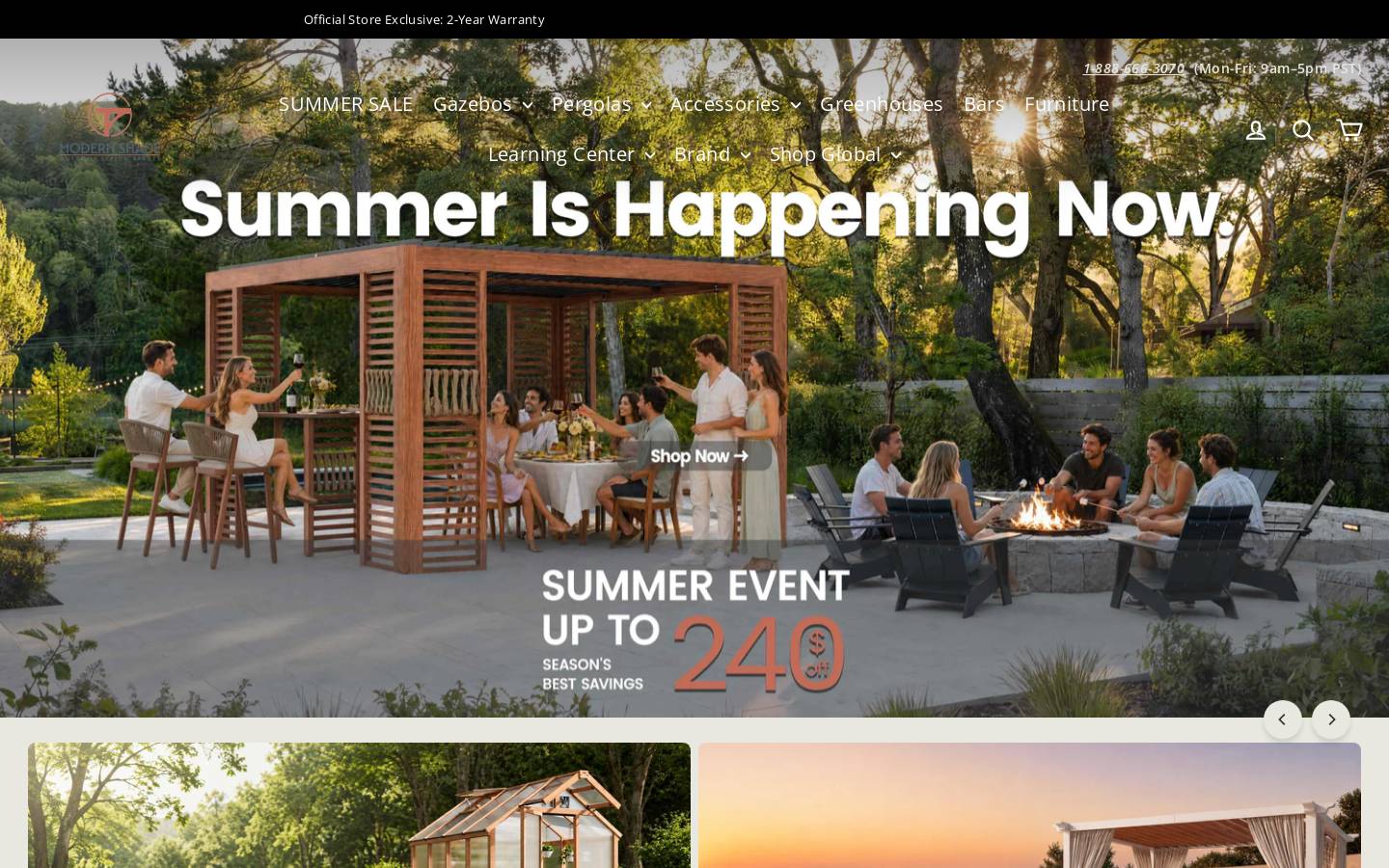 Modernshade homepage screenshot