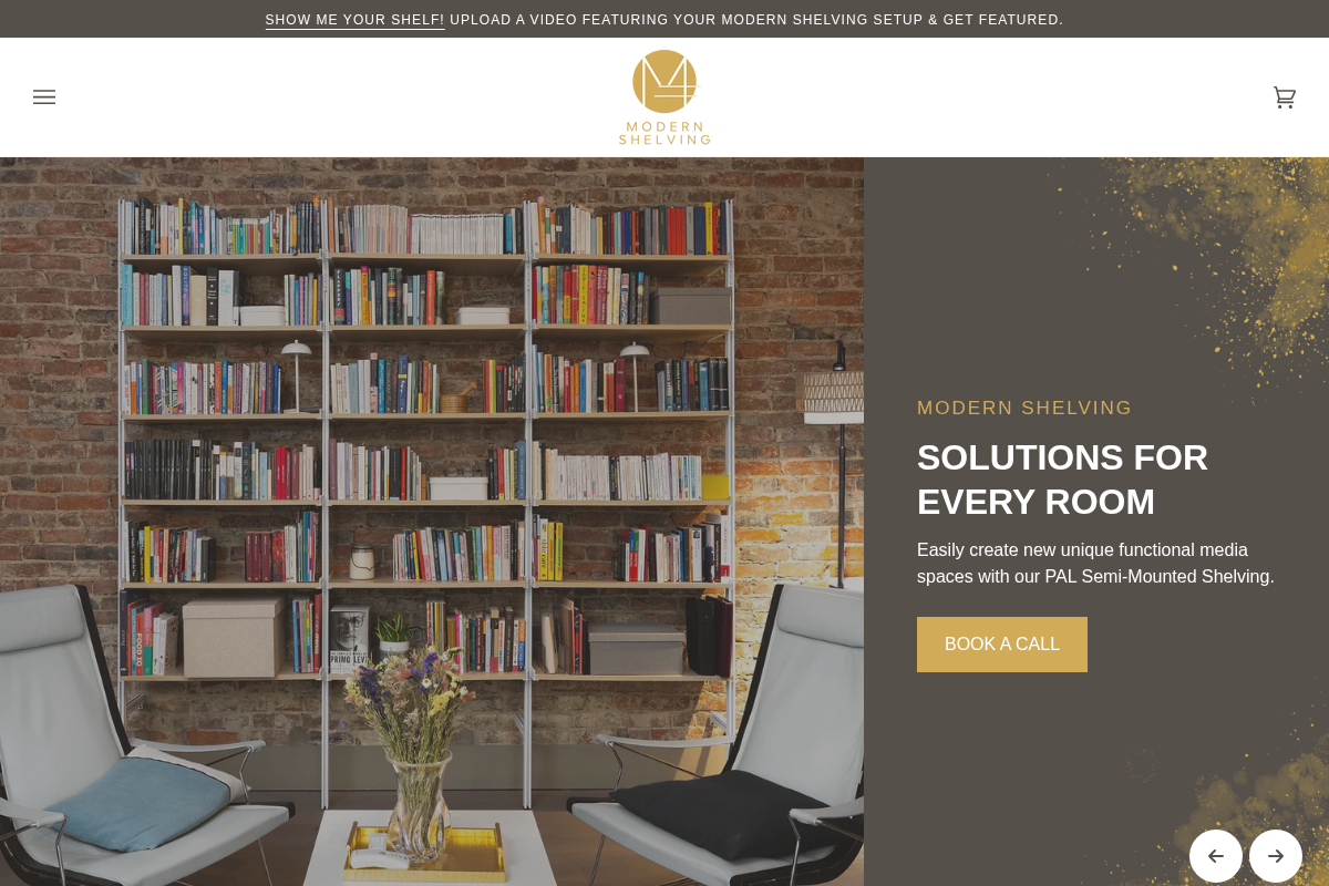 modernshelving.com homepage screenshot