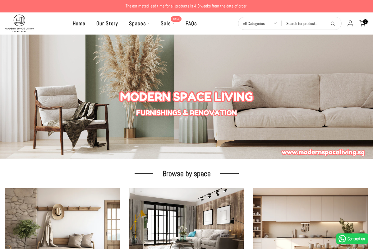 Modernspaceliving homepage screenshot