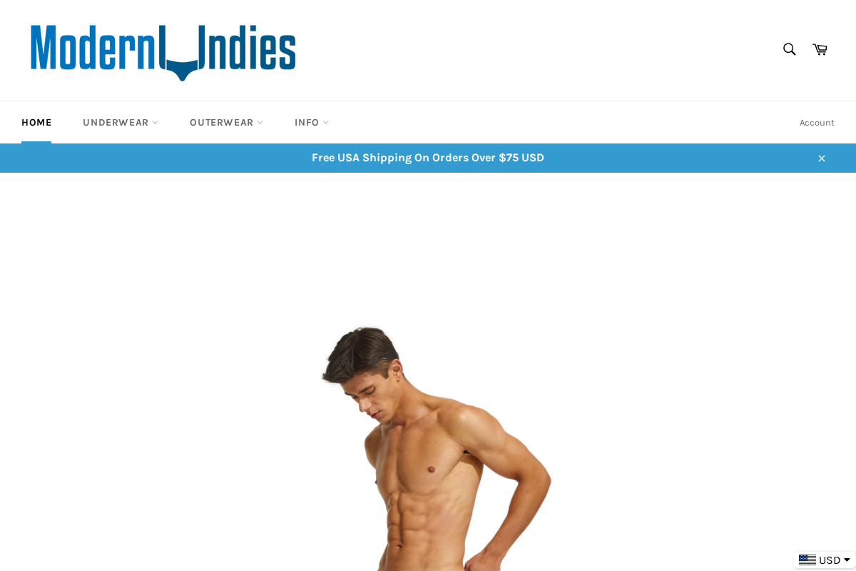 Modern Undies homepage screenshot
