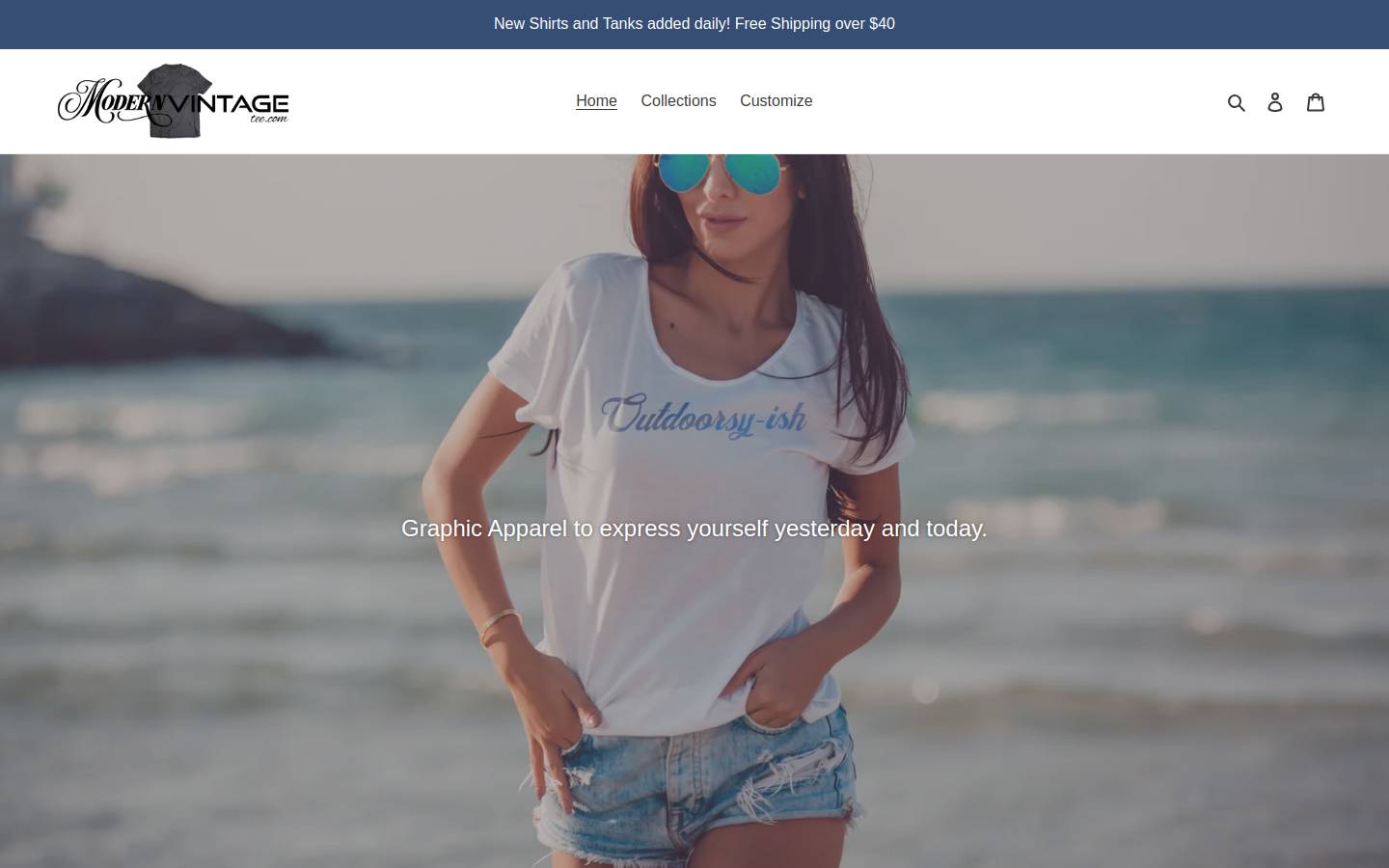 modernvintagetee.com homepage screenshot
