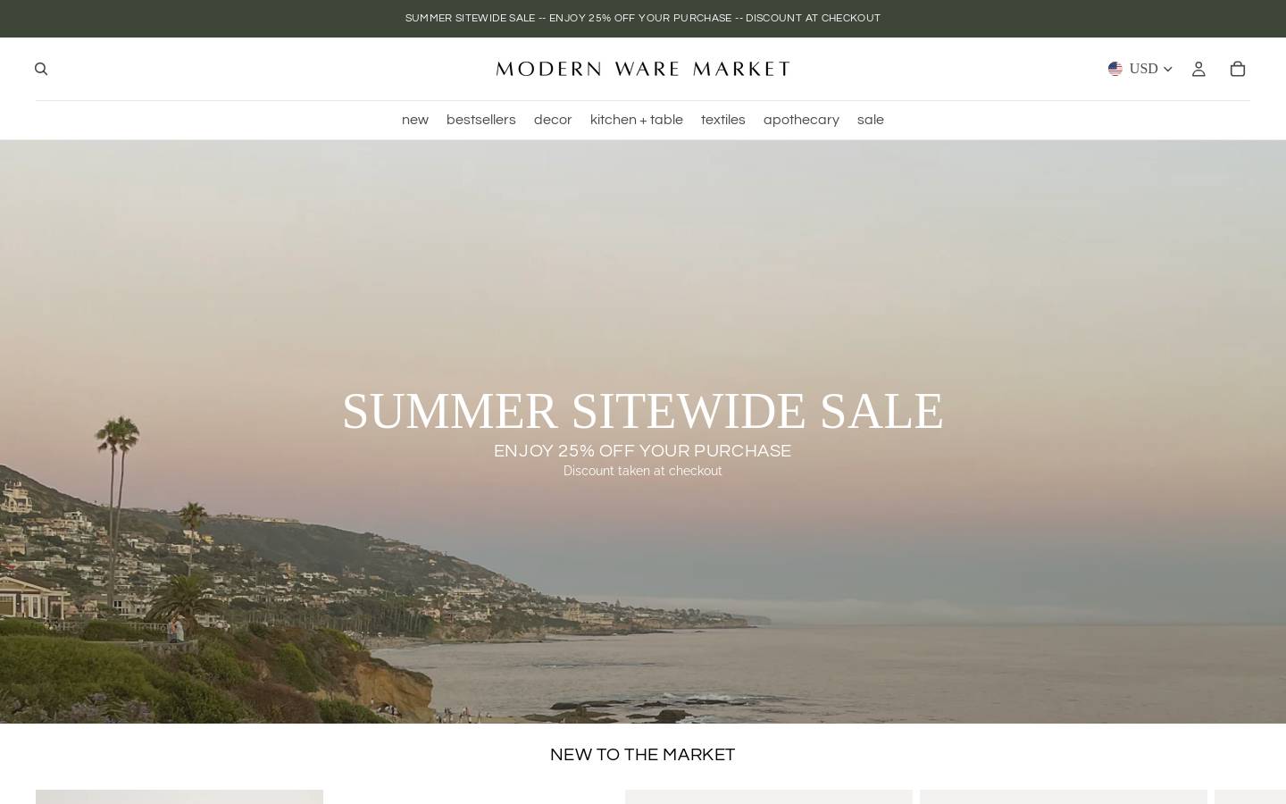 modernwaremarket.com homepage screenshot