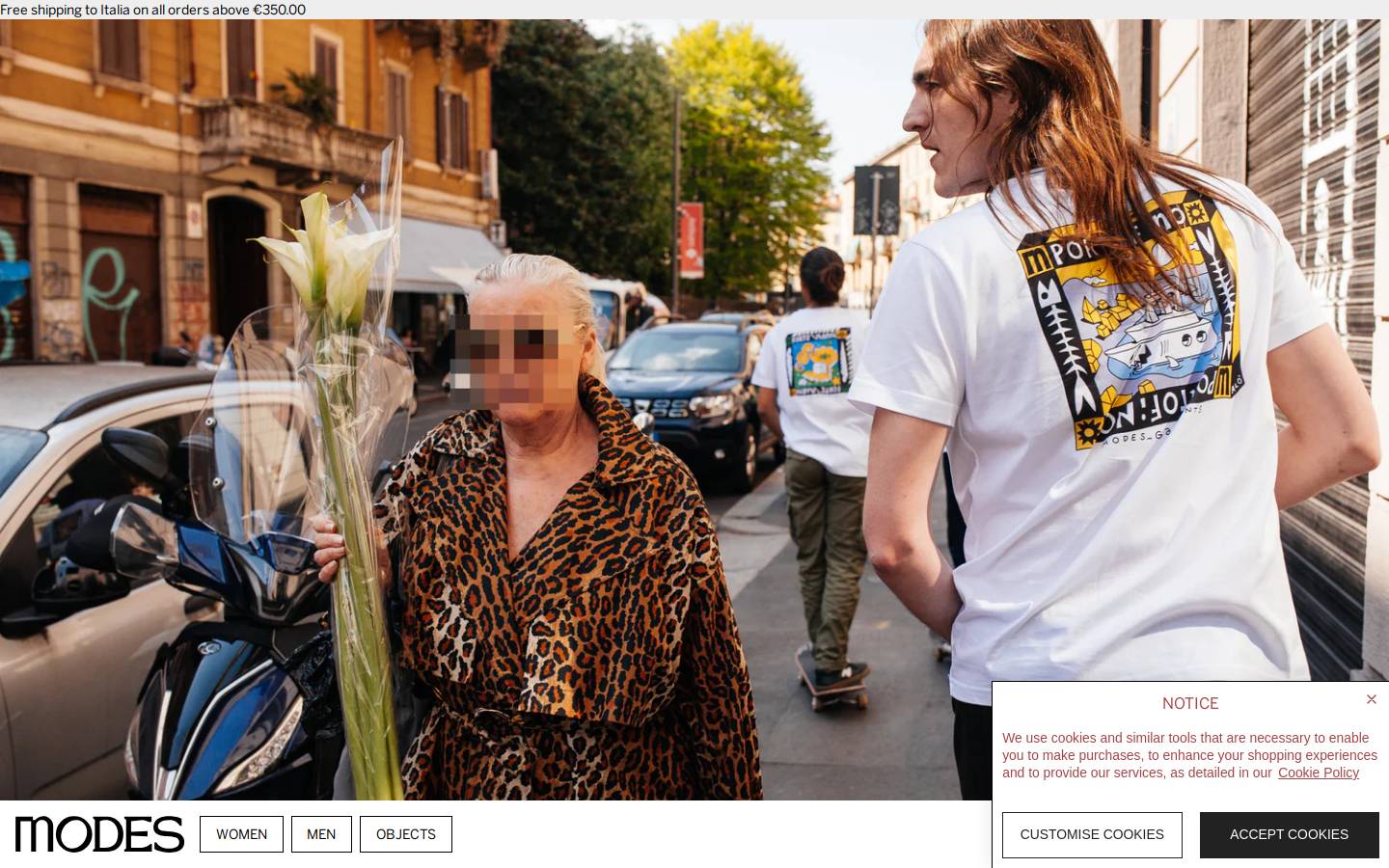 MODES homepage screenshot
