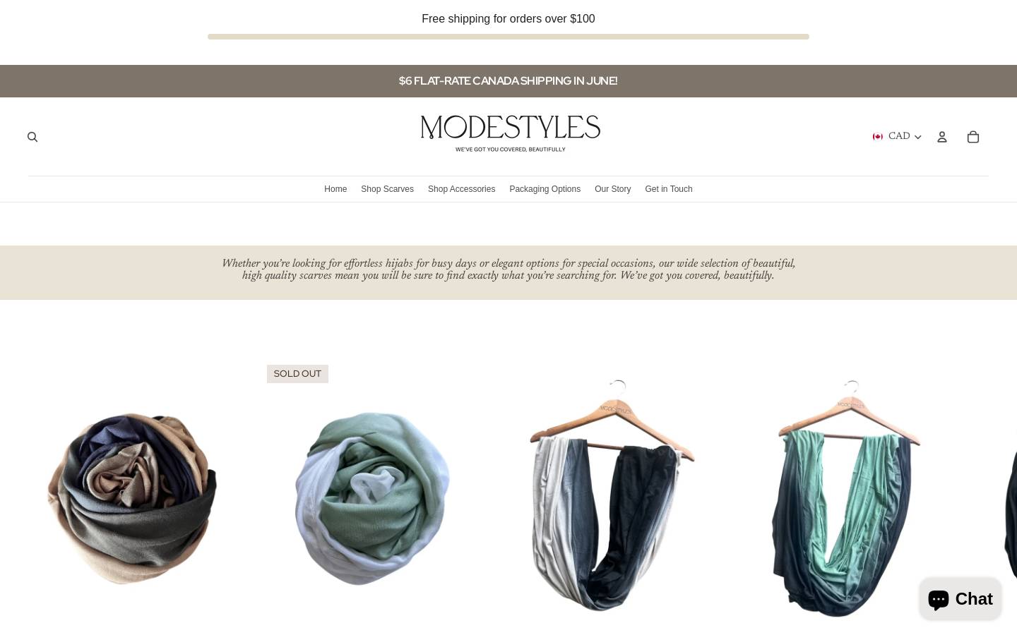 modestyles.ca homepage screenshot