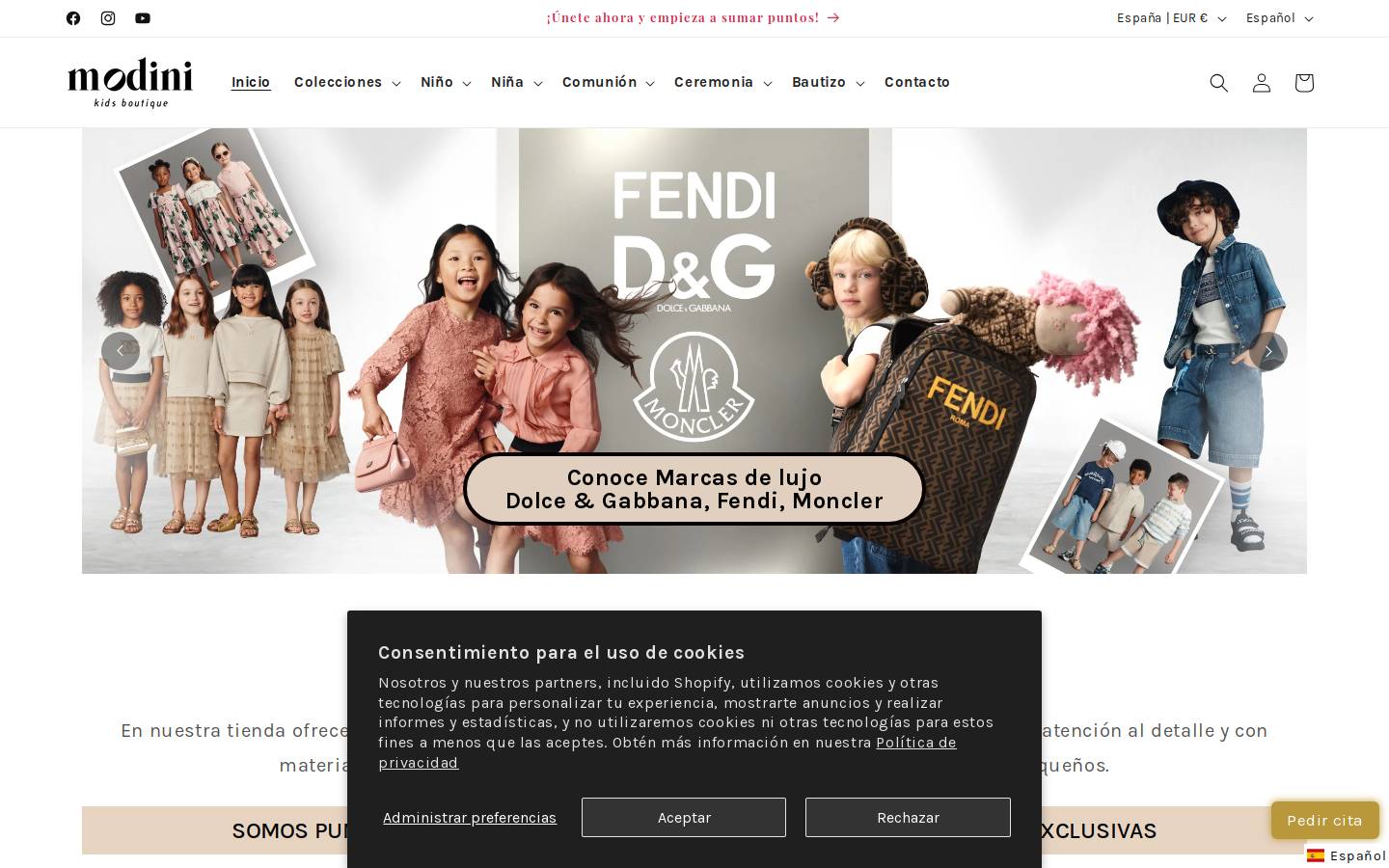 modinishop.com homepage screenshot