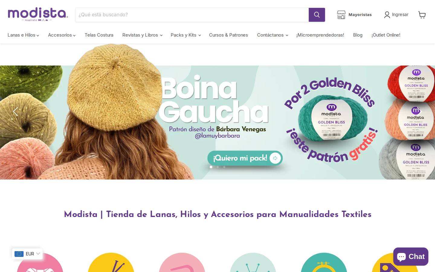 modista.cl homepage screenshot
