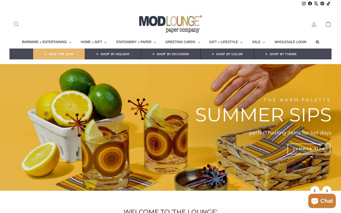 modloungepapercompany.com homepage screenshot