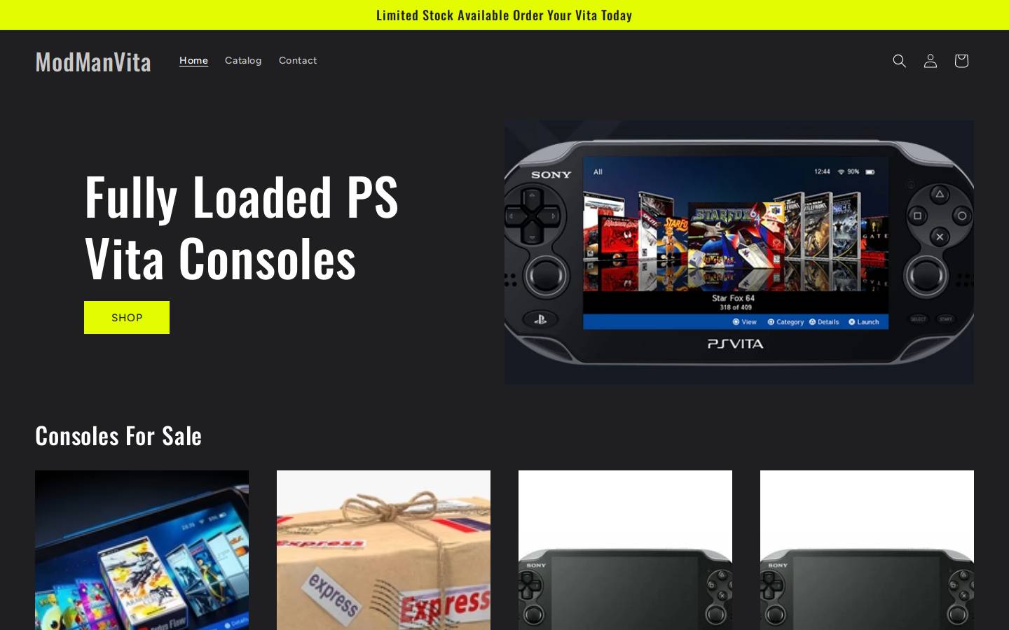 modmanvita.com homepage screenshot