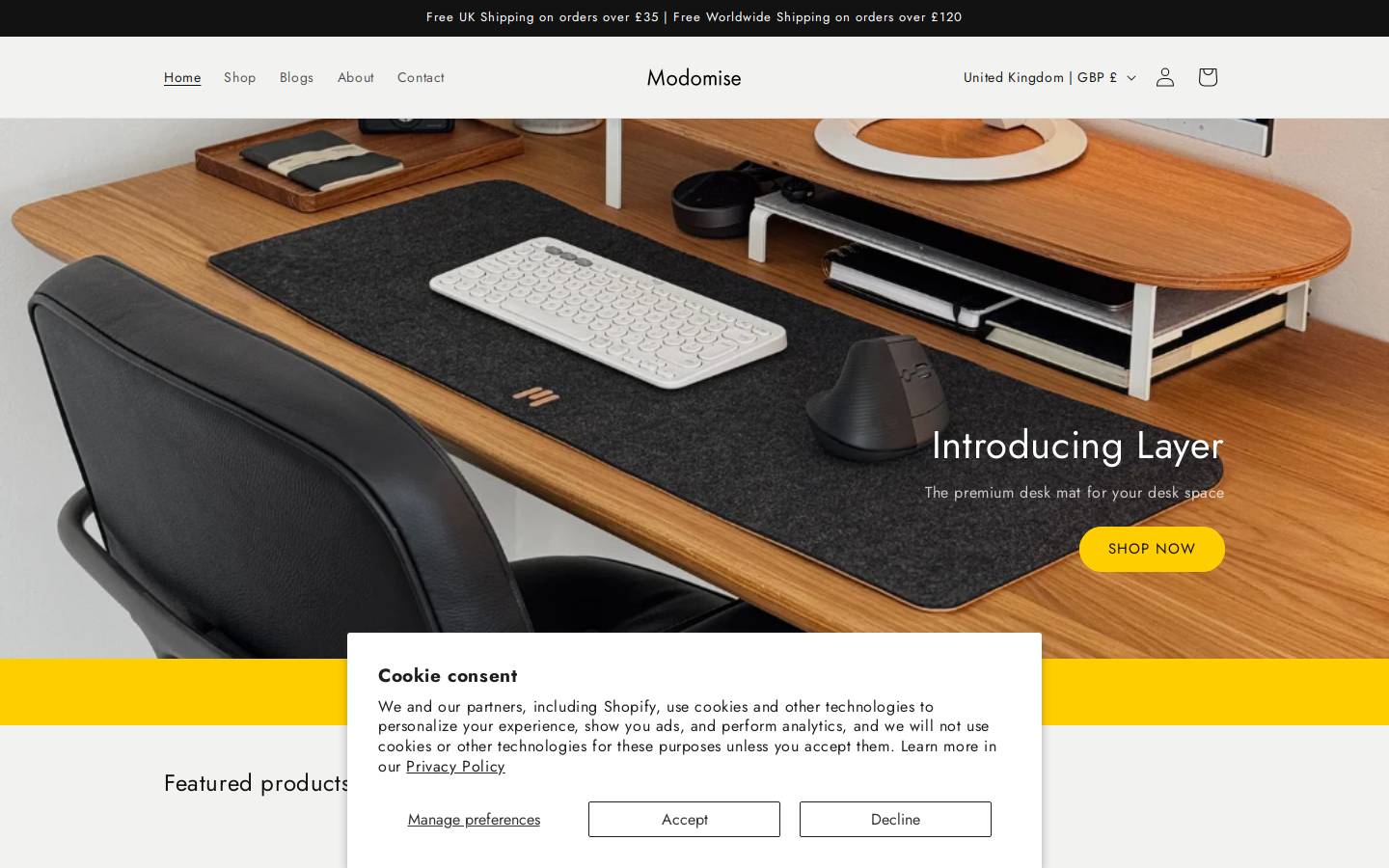modomise.com homepage screenshot