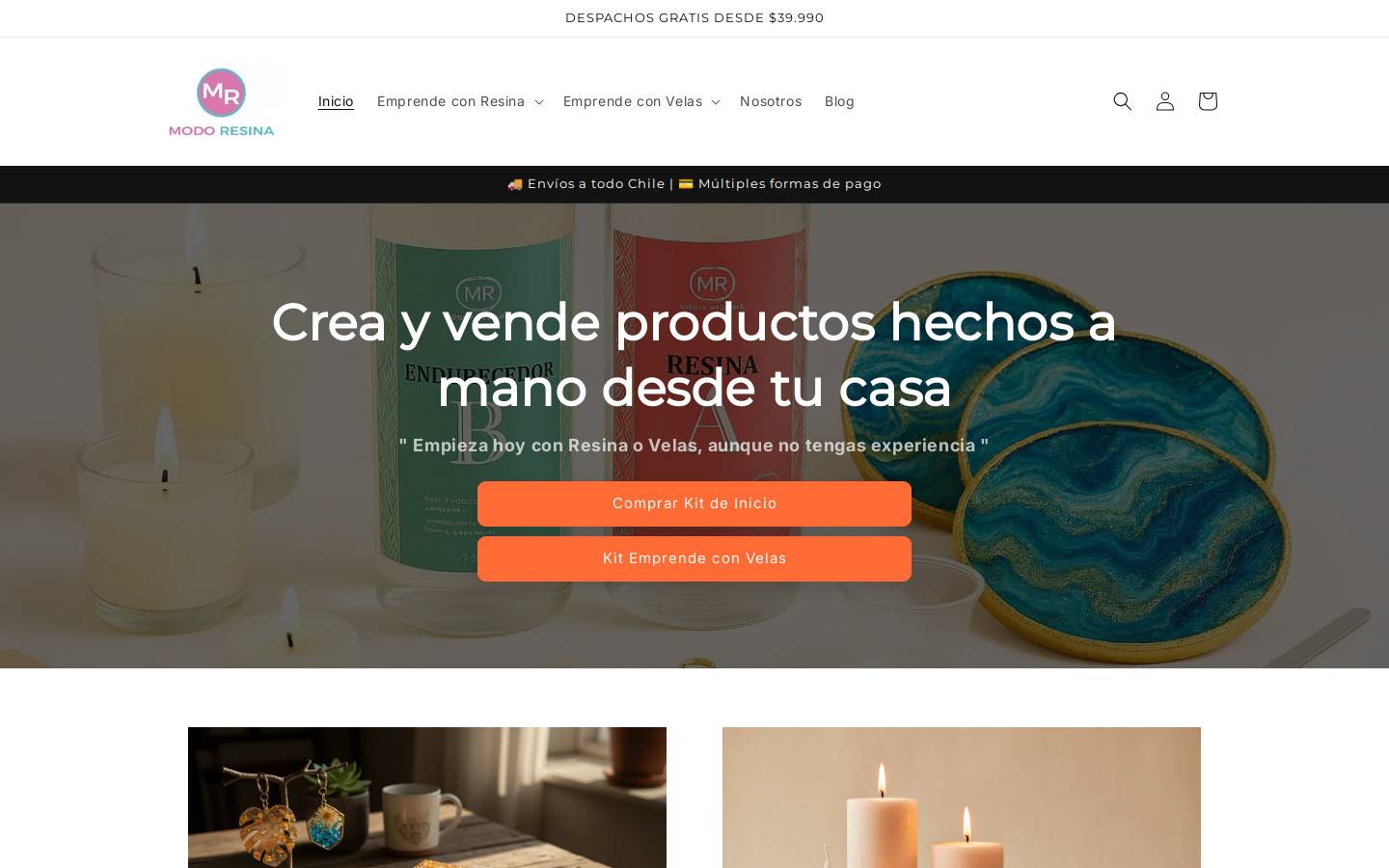 modoresina.cl homepage screenshot