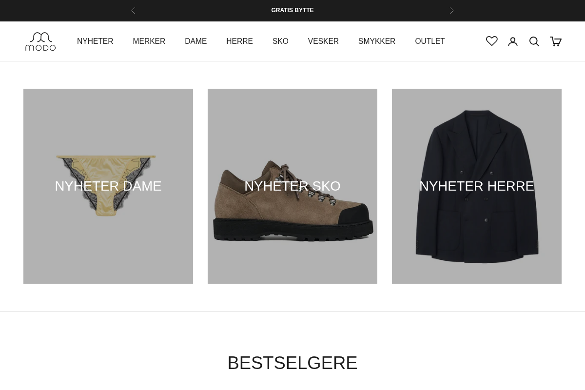Modostore homepage screenshot