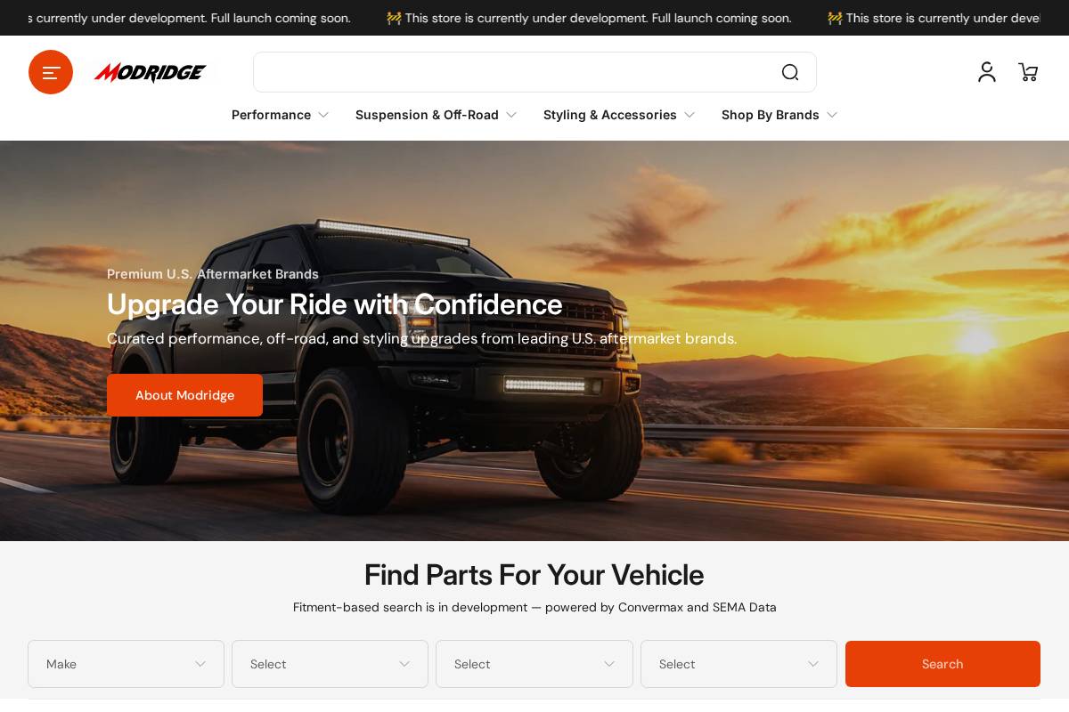 modridge.com homepage screenshot