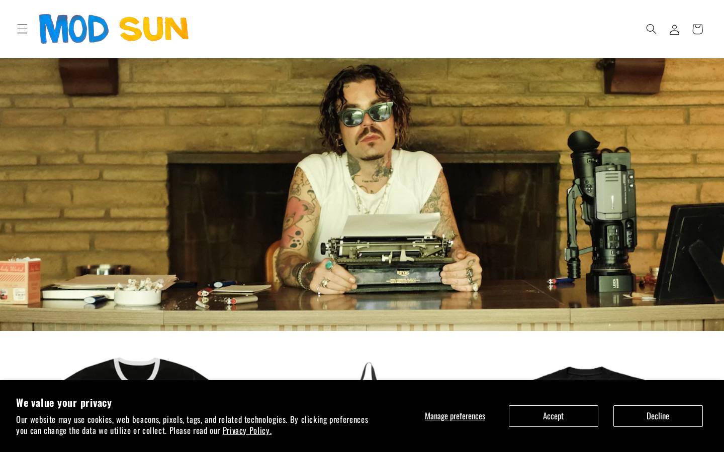 modsunmerch.com homepage screenshot