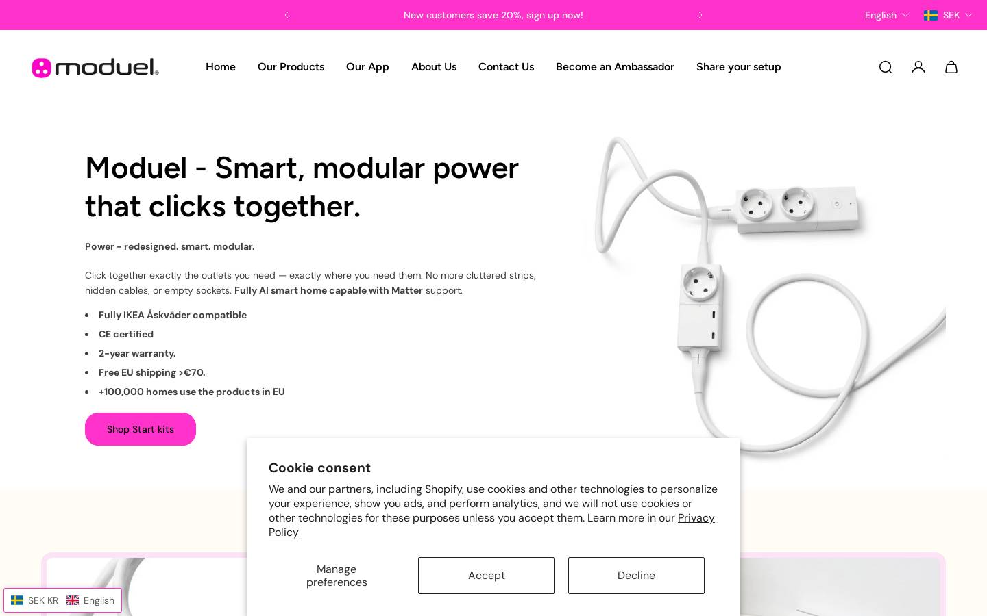 Moduel homepage screenshot