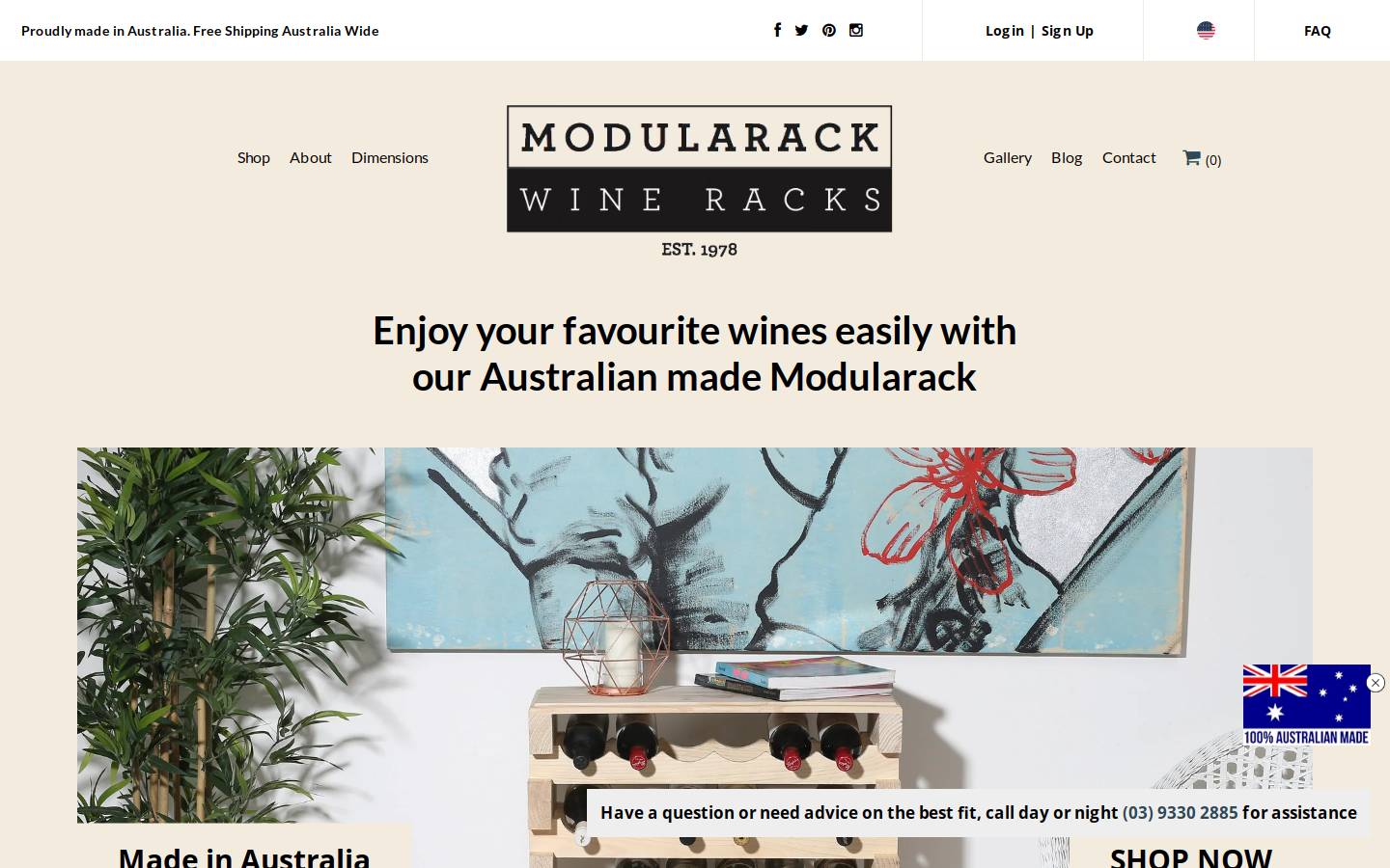 modularack.com.au homepage screenshot