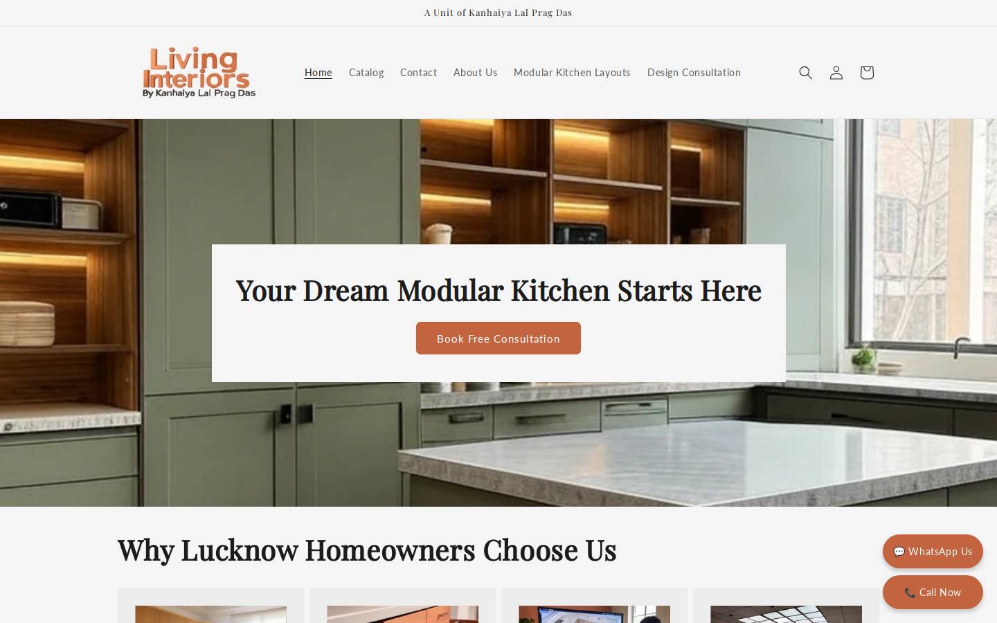 modularkitchenlucknow.com homepage screenshot