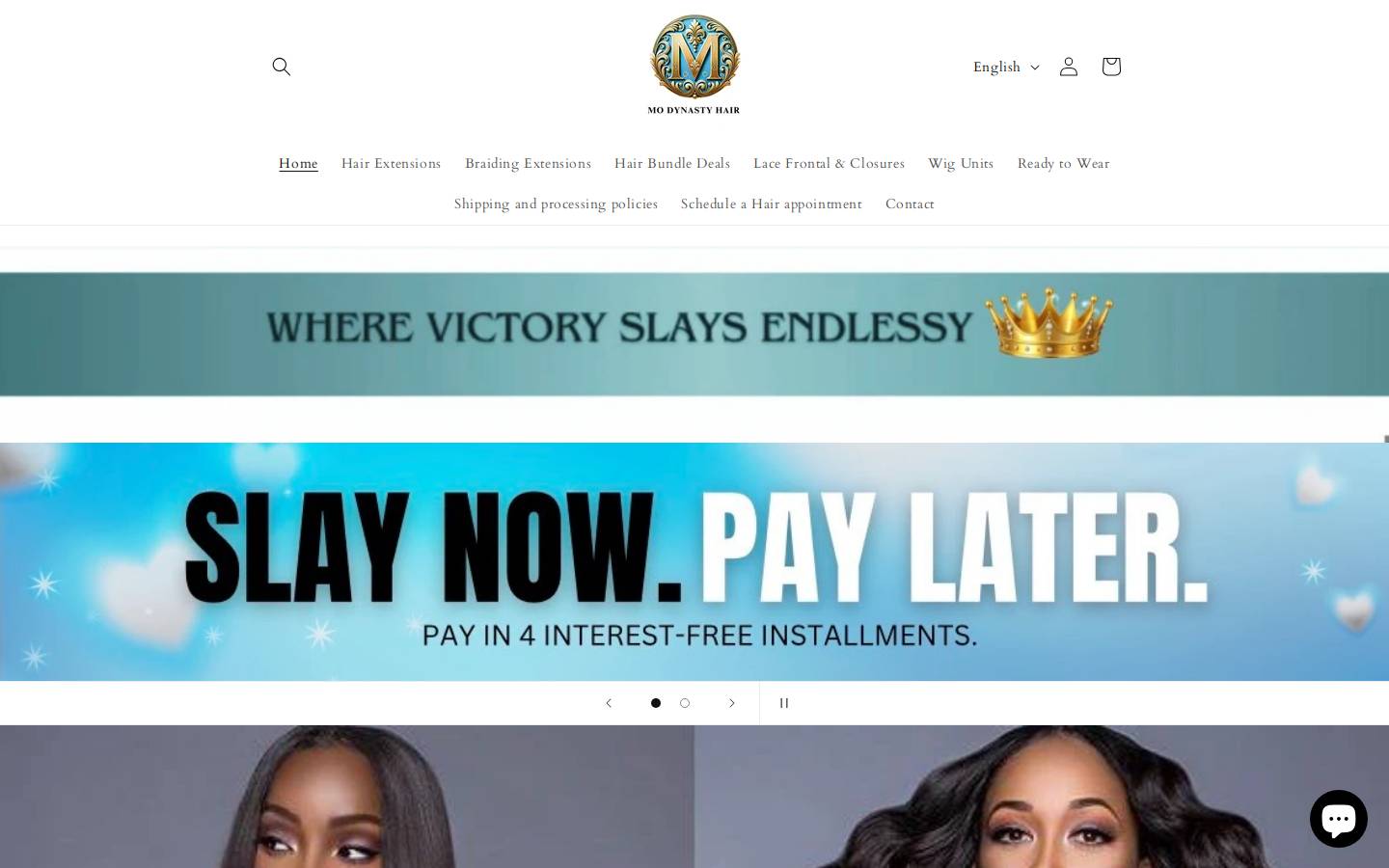 modynastyhair.com homepage screenshot