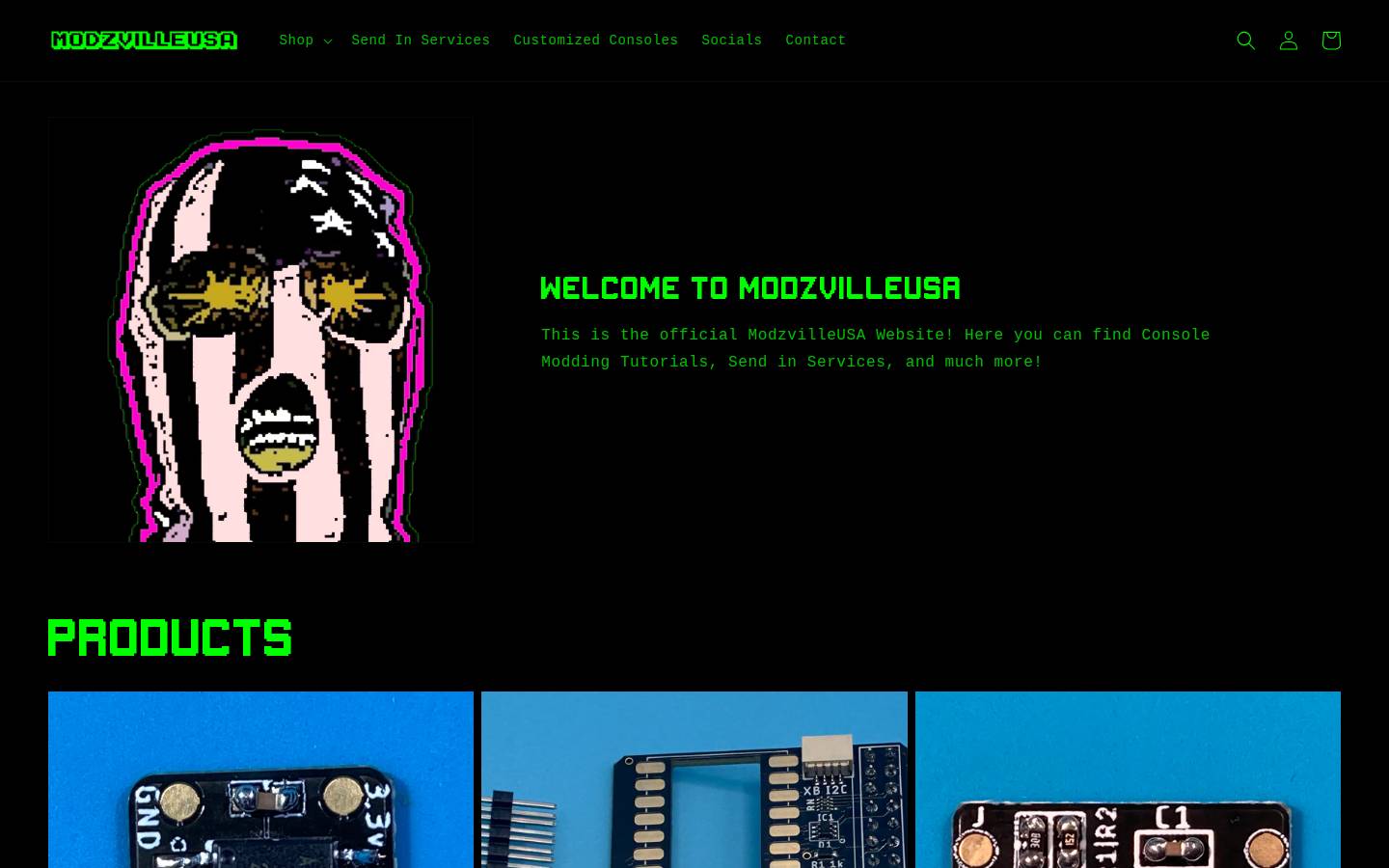 modzvilleusa.com homepage screenshot
