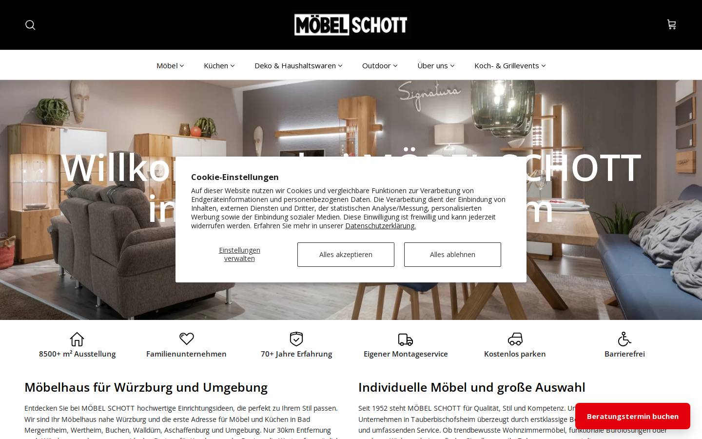 moebel-schott.de homepage screenshot