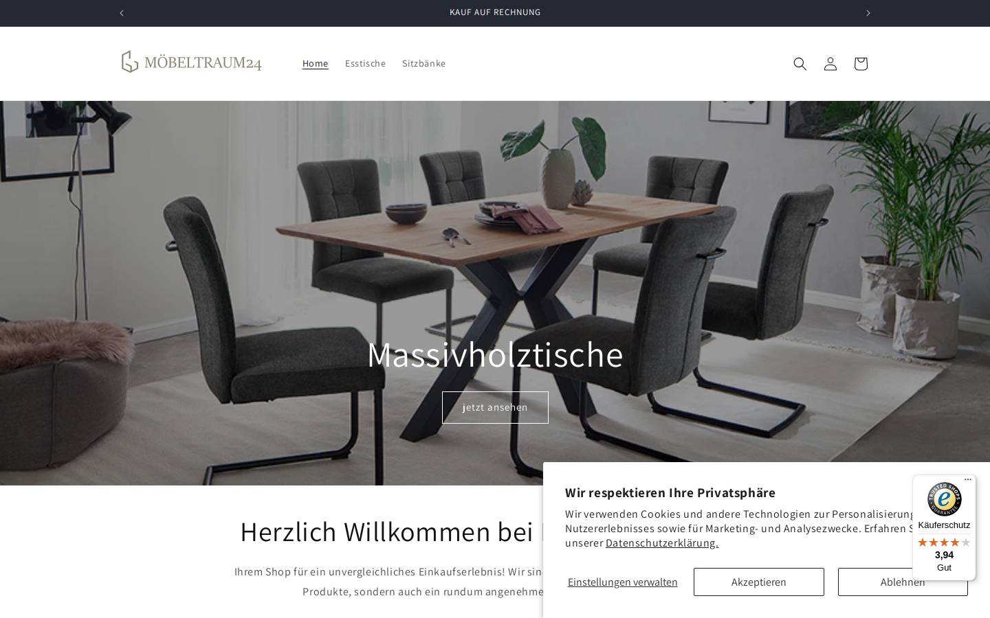 Möbeltraum24 homepage screenshot