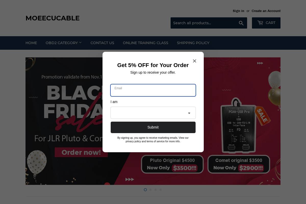 moeecucable.com homepage screenshot