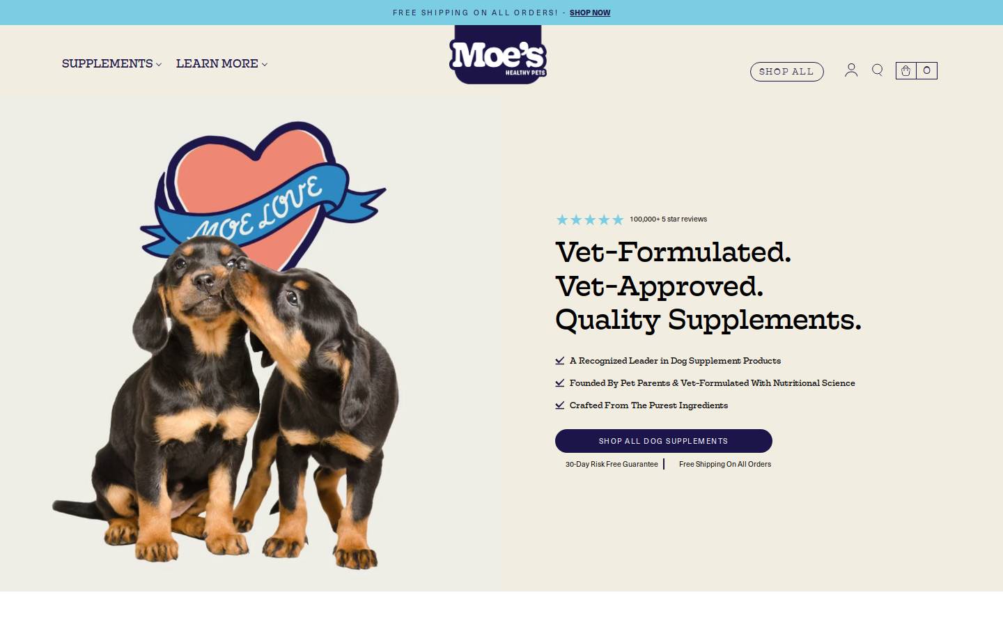 moeshealthypets.com homepage screenshot