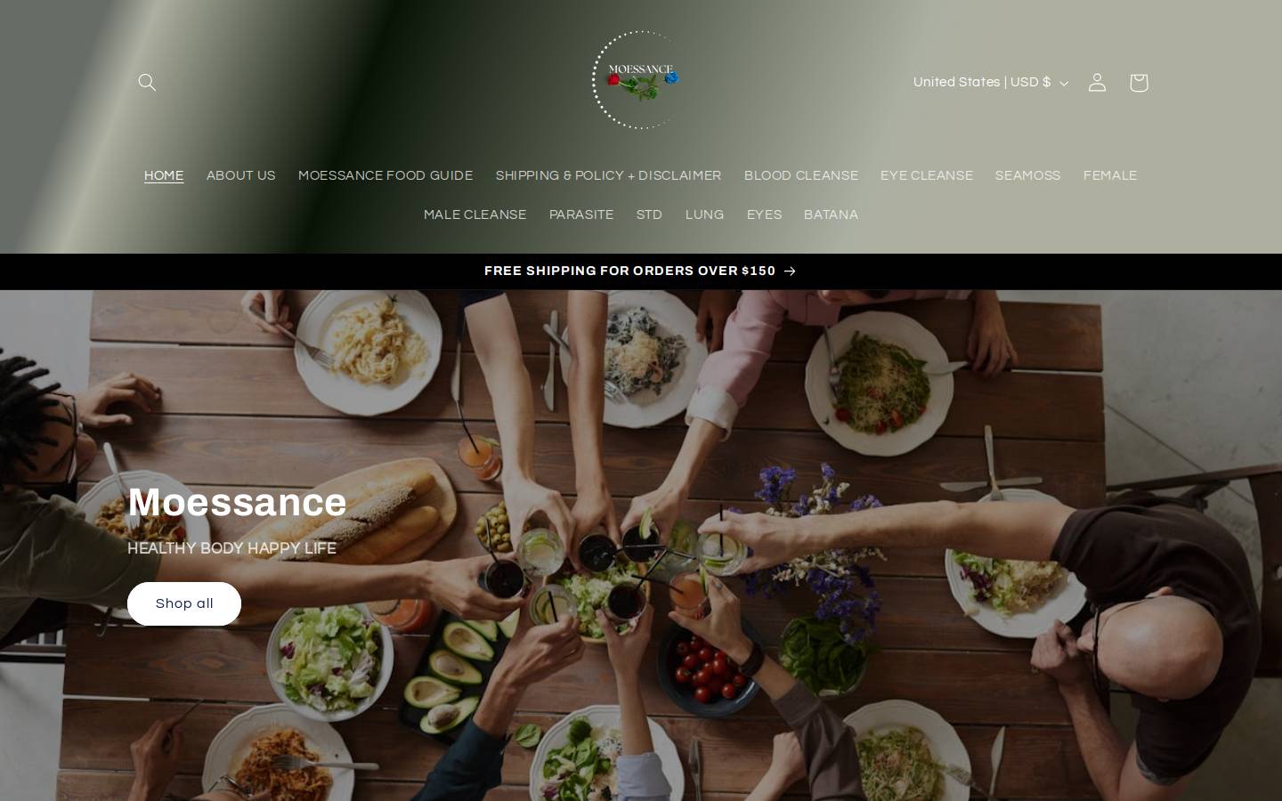 moessance4life.com homepage screenshot