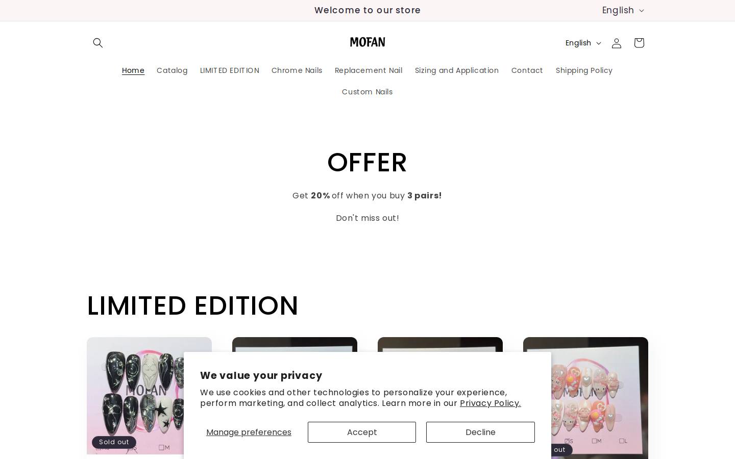 mofan-nail.com homepage screenshot