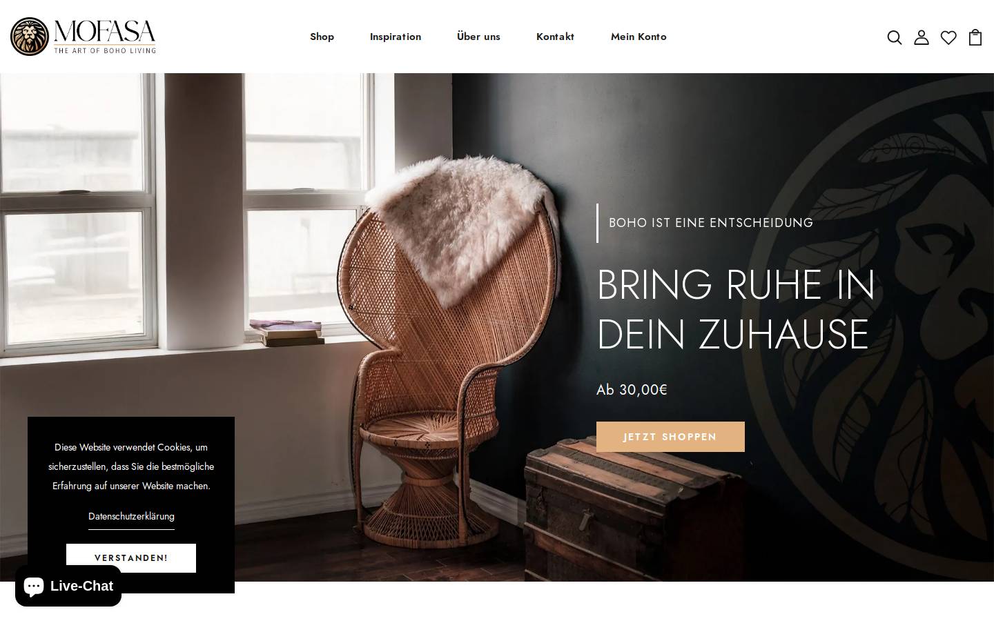 mofasa.de homepage screenshot