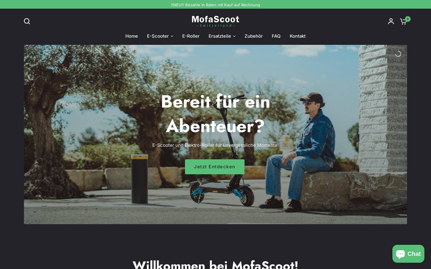 Mofascoot homepage screenshot