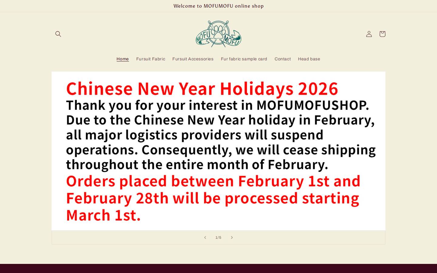 Mofumofu homepage screenshot