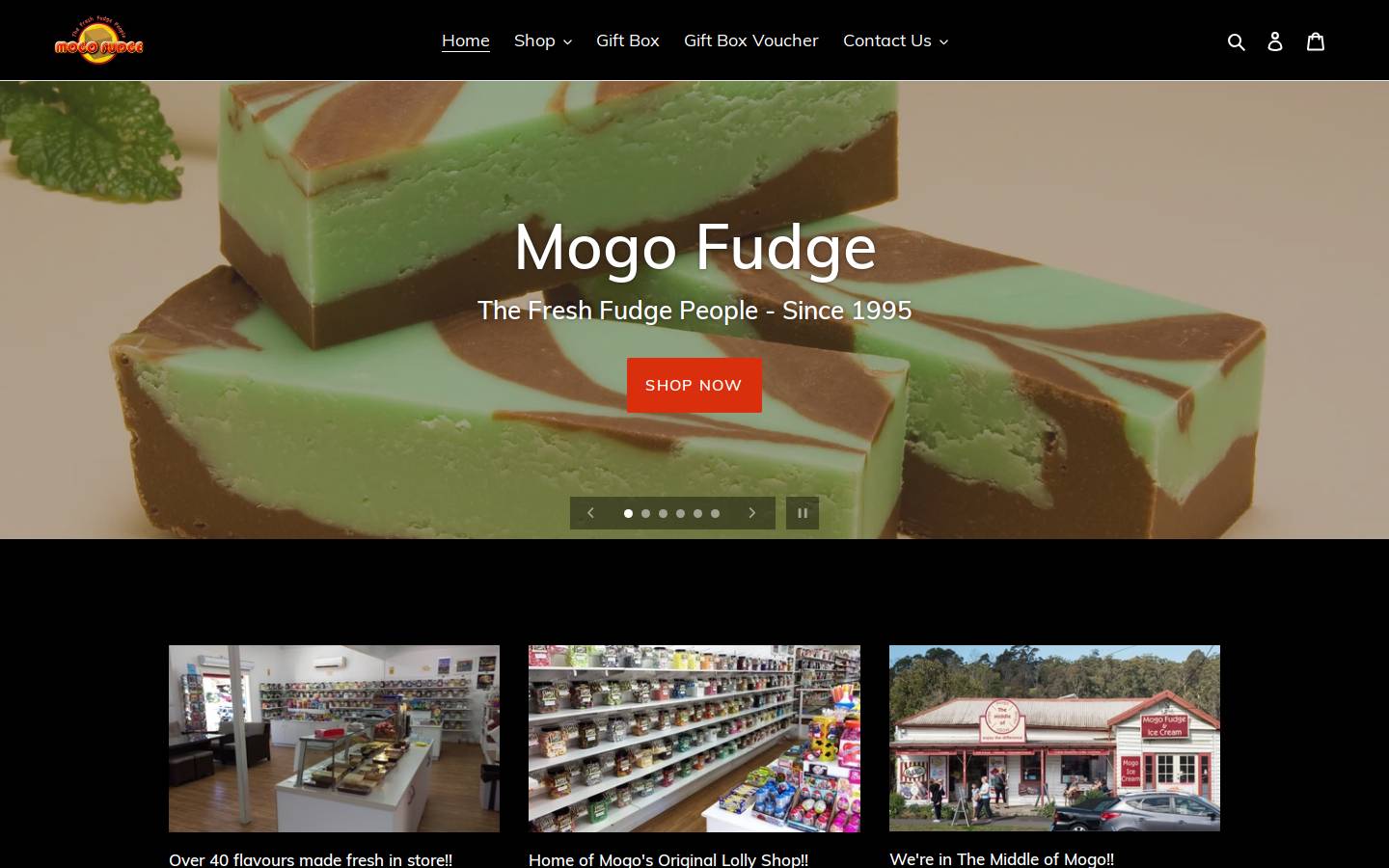 Mogofudge homepage screenshot