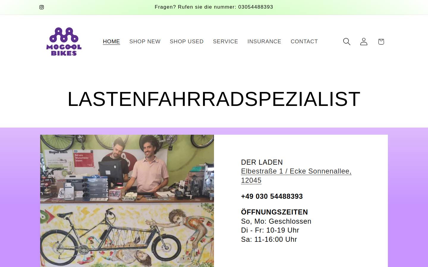 Mogool Bikes homepage screenshot