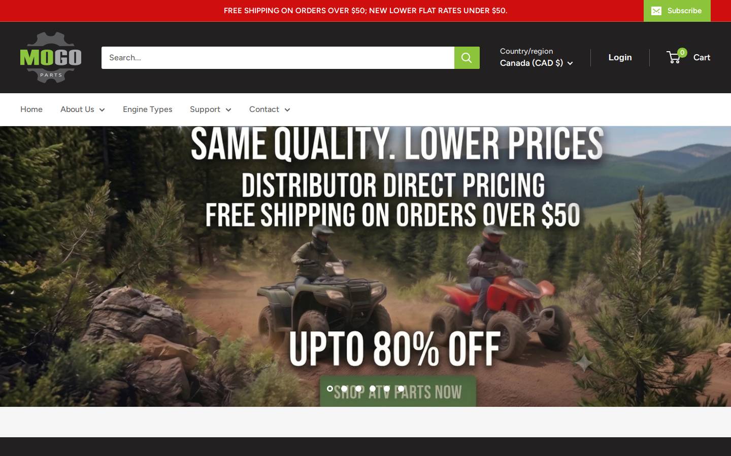 mogoparts.com homepage screenshot