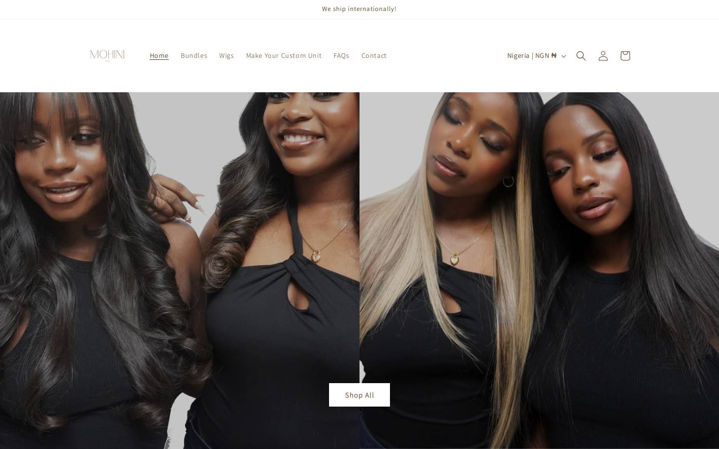 mohinihair.com homepage screenshot