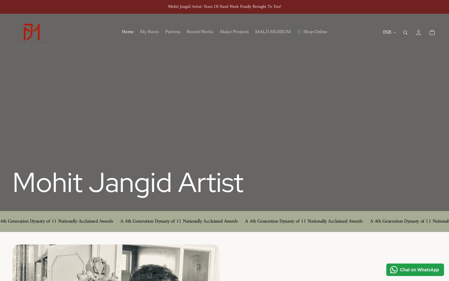 mohitartist.com homepage screenshot