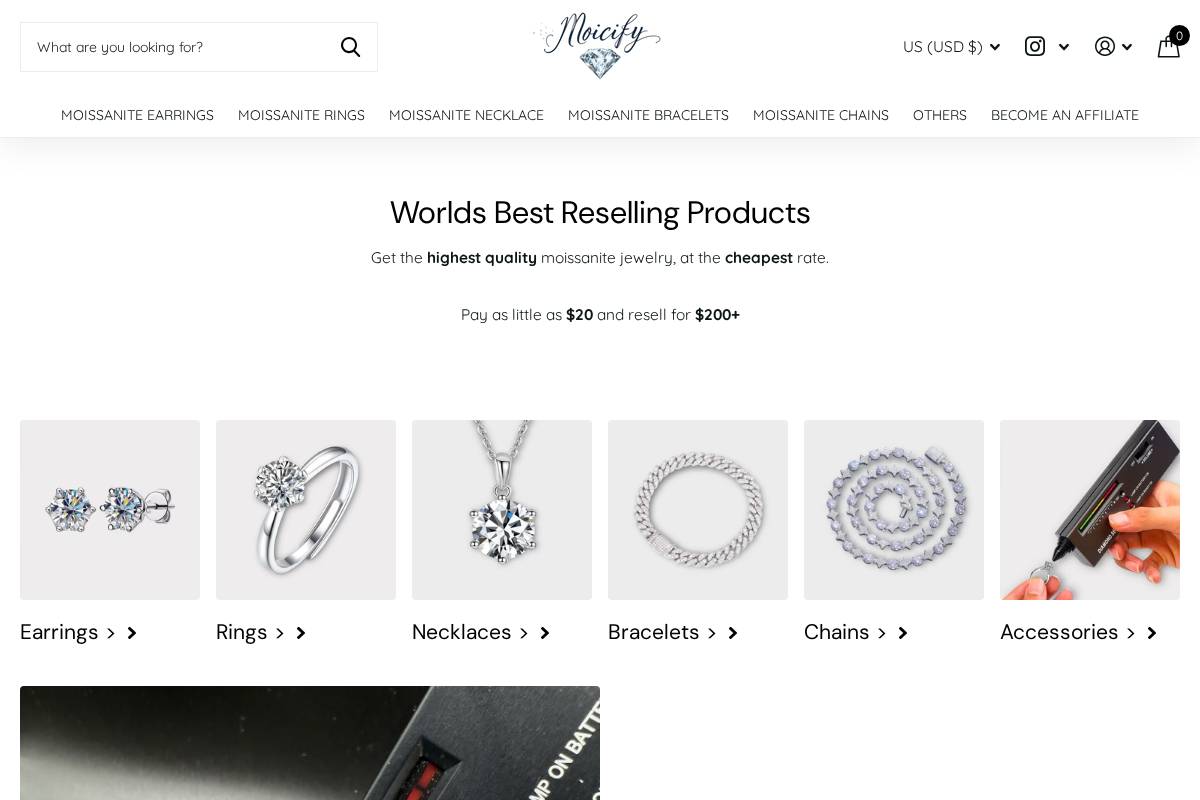 Moicify homepage screenshot