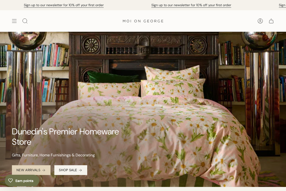 Moi on George homepage screenshot