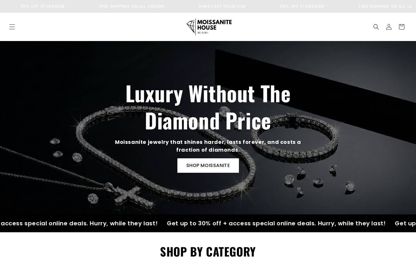 moissanitehouse.com homepage screenshot