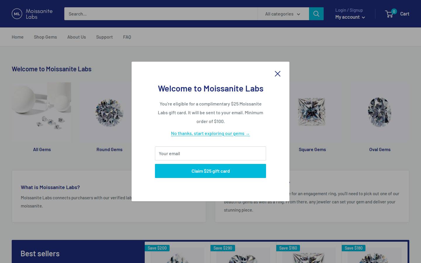 moissanitelabs.com homepage screenshot