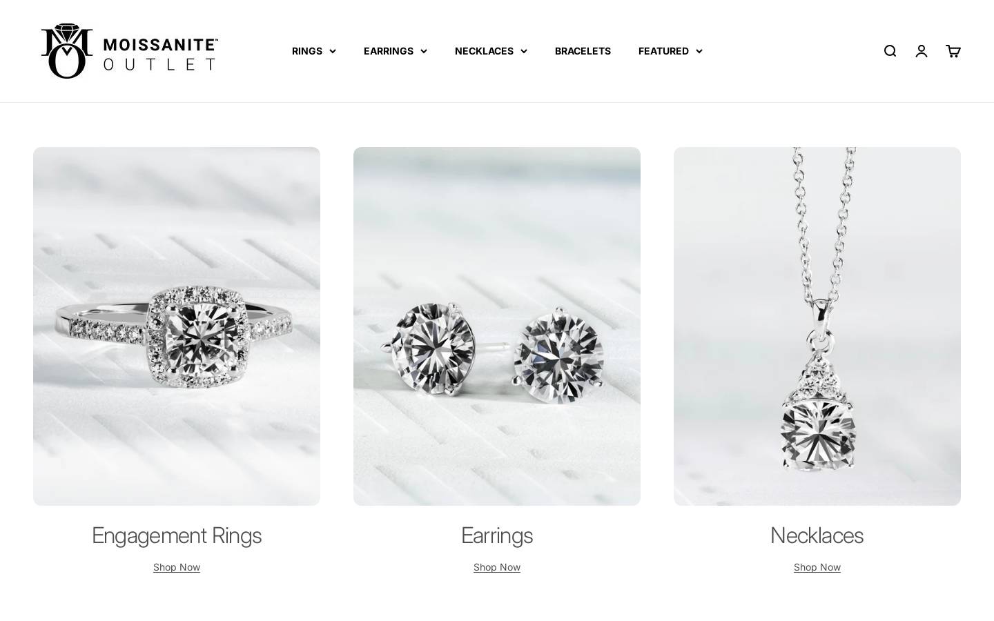 moissaniteoutlet.com homepage screenshot
